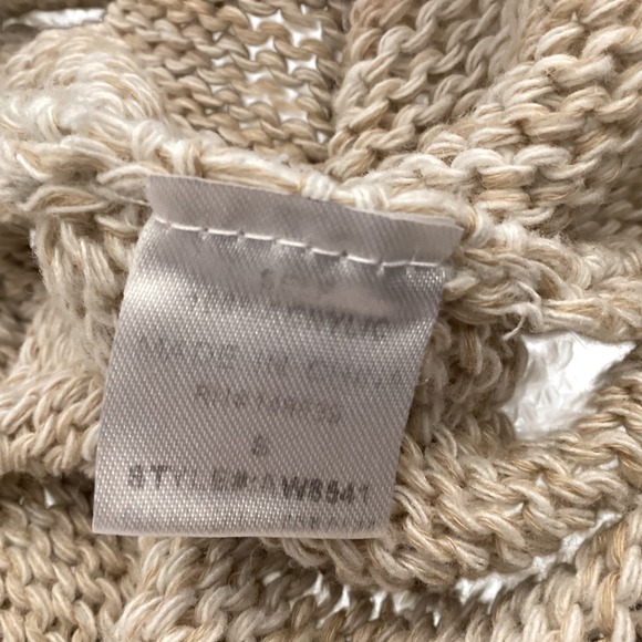 Aeon Los Angeles Beige Knit Wrap Sweater Long Sleeve Women Size S - Picture 4 of 5